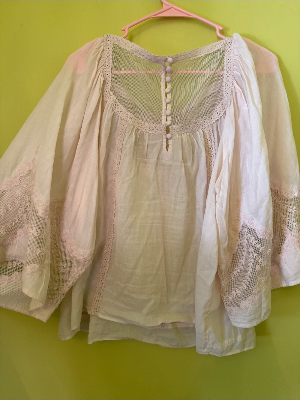 Anthropologie Pale Blush Embroidered Peasant Tunic - Picture 7 of 8